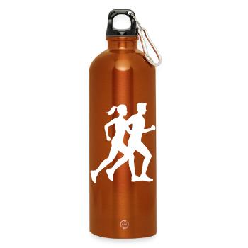Conception dynamique de la silhouette de course à pied - Gourde en inox avec mousqueton 750 ml - orange - Devant