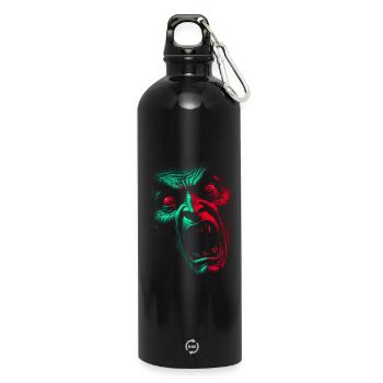Fendre Face Horreur Vert Rouge - Gourde en inox avec mousqueton 750 ml - noir - Devant