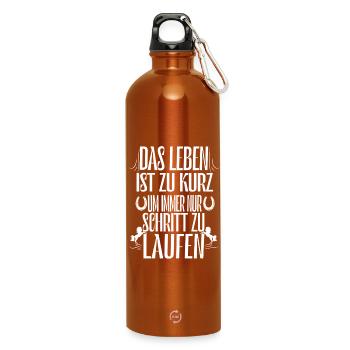 Das leben ist zu kurz um Schritt zu laufen - Trinkflasche mit Karabiner 750 ml - Orange - Vorne