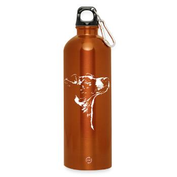 Foxterrier Silhouette Fox Terrier Hunde Wilsigns - Trinkflasche mit Karabiner 750 ml - Orange - Vorne