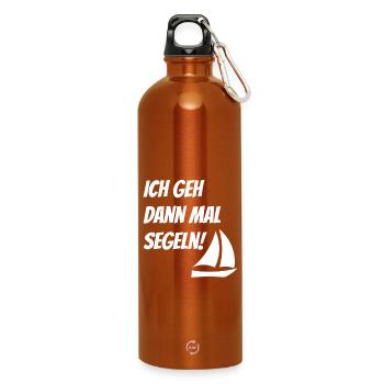 Sail T-Shirt I'll go sailing nautical - Water Bottle with carabiner 750 ml - burnt orange - Front
