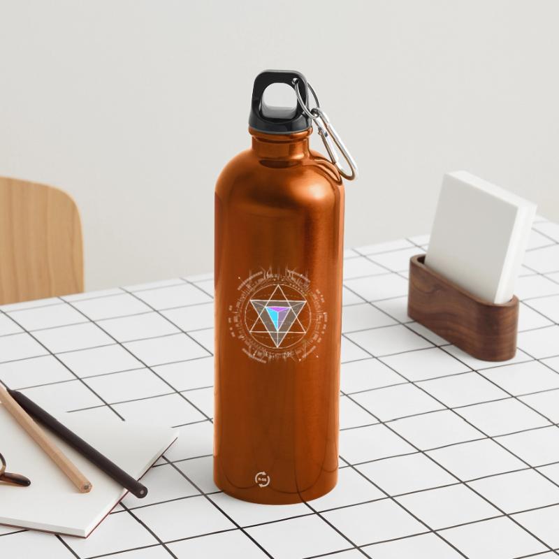 nerd CPU pyramide illuminati game wow hacker code Trinkflasche mit Karabiner 750 ml