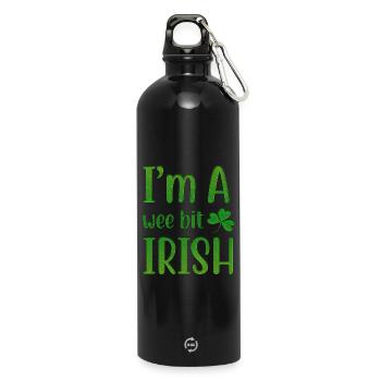 I Am A Wee Bit Irish - Water Bottle with carabiner 750 ml - black - Front