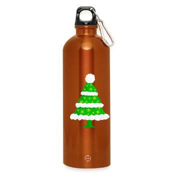 Sapin de Noël - Gourde en inox avec mousqueton 750 ml - orange - Devant