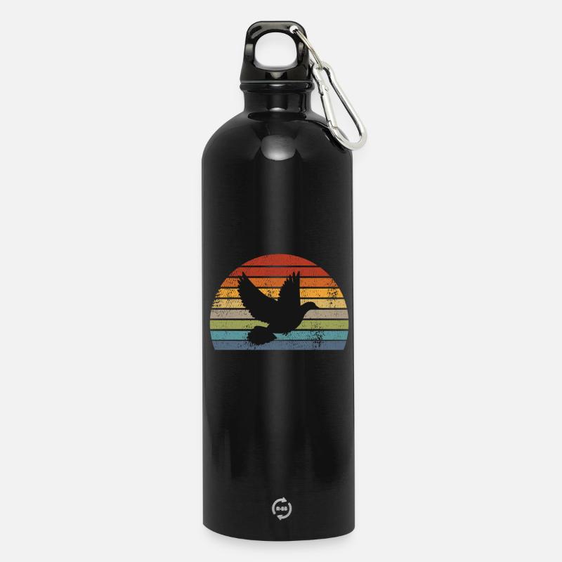 Rétro sourd - Gourde en inox avec mousqueton 750 ml - noir