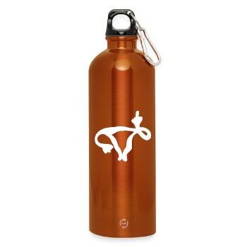 Fuck you utérus - ovaires drôles - Gourde en inox avec mousqueton 750 ml - orange - Devant