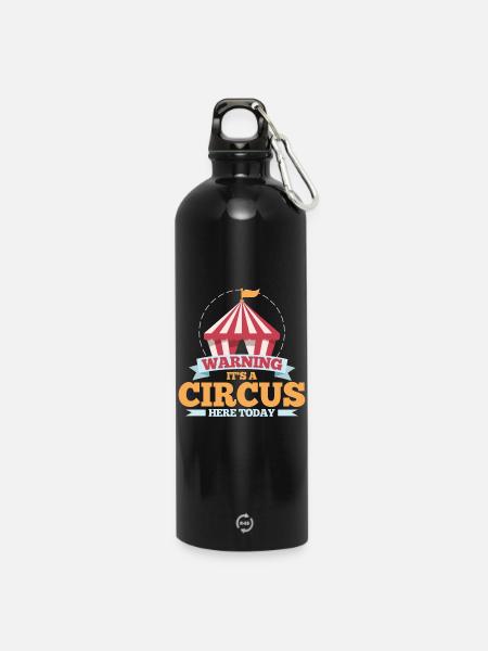 Zirkus - Trinkflasche mit Karabiner 750 ml - Schwarz