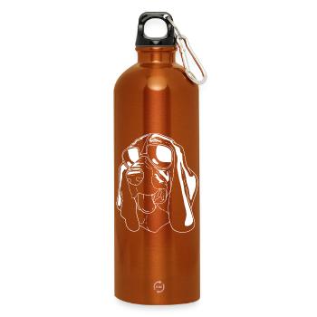 Basset Hound - Trinkflasche mit Karabiner 750 ml - Orange - Vorne