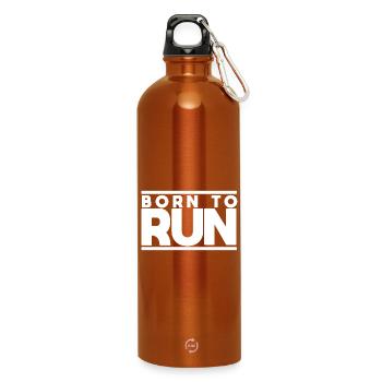 Geboren zum Rennen - Trinkflasche mit Karabiner 750 ml - Orange - Vorne