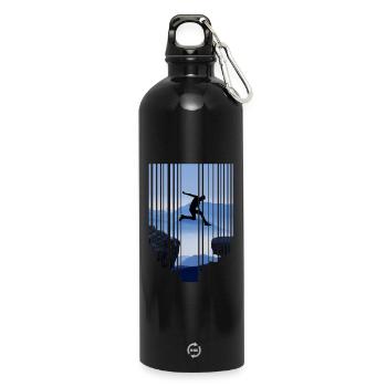 Saut de parkour - Gourde en inox avec mousqueton 750 ml - noir - Devant