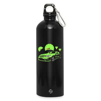 Car Tuning Speedomètre Auto Automobile Raser PS Rally - Gourde en inox avec mousqueton 750 ml - noir - Devant