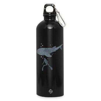 Walhai Freitaucher - Trinkflasche mit Karabiner 750 ml - Schwarz - Vorne