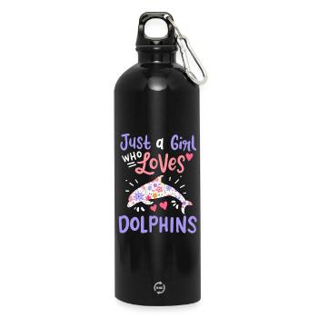 Dolphin Dolphin Lovers - Water Bottle with carabiner 750 ml - black - Front