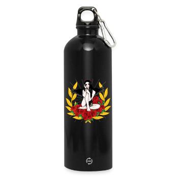 Devilish Devil Woman Satan's Roast Devil - Water Bottle with carabiner 750 ml - black - Front