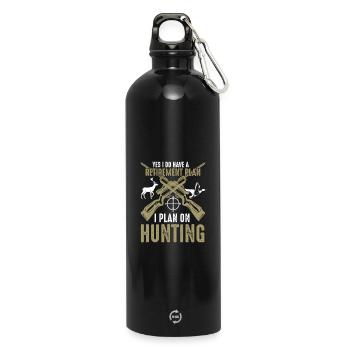Citation de chasse amusante que j’ai l’intention de chasser - Gourde en inox avec mousqueton 750 ml - noir - Devant