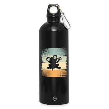 Frosch - Trinkflasche mit Karabiner 750 ml - Schwarz - Vorne