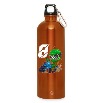 8 Jahre Motocross Kinder - Trinkflasche mit Karabiner 750 ml - Orange - Vorne