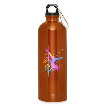 Pole Dance Fitness Color Splash Pole Dance - Water Bottle with carabiner 750 ml - burnt orange - Front