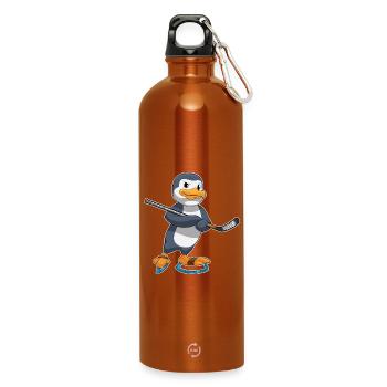 Pinguin Eishockey Eishockeyschläger - Trinkflasche mit Karabiner 750 ml - Orange - Vorne