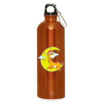 Giraffe Weihnachten Mond - Trinkflasche mit Karabiner 750 ml - Orange - Vorne