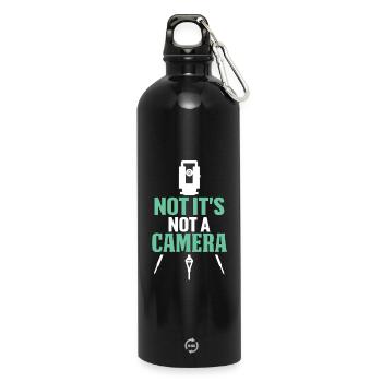 Ironic Message Photography - Water Bottle with carabiner 750 ml - black - Front