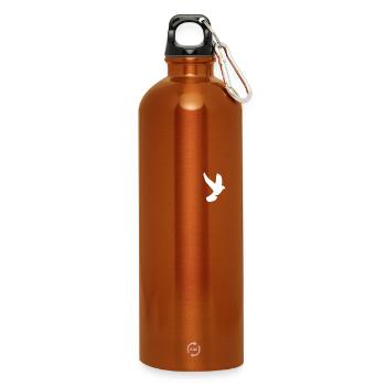 Colombe blanche Colombe de poche Colombe de la Paix - Gourde en inox avec mousqueton 750 ml - orange - Devant