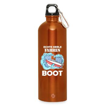 Boote Motorboot Kapitän Boot Seefahrt Geschenk - Trinkflasche mit Karabiner 750 ml - Orange - Vorne