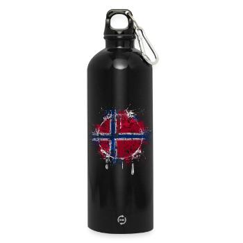 Norvège - Gourde en inox avec mousqueton 750 ml - noir - Devant