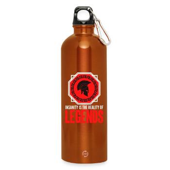 Insanity is the Reality of Legends - Water Bottle with carabiner 750 ml - burnt orange - Front