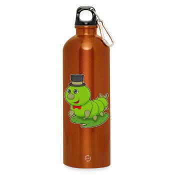 Caterpillar Gentleman Top Hat - Water Bottle with carabiner 750 ml - burnt orange - Front
