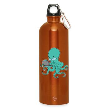 Octopus Laptop - Water Bottle with carabiner 750 ml - burnt orange - Front