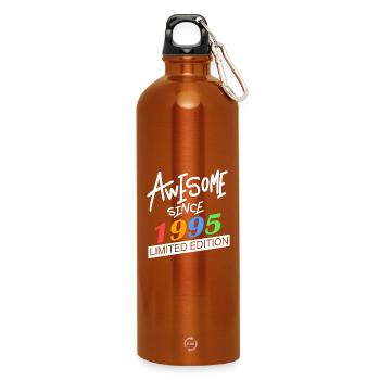 1995 - Jahrgang 1995 - Geburtsjahr 1995 - Trinkflasche mit Karabiner 750 ml - Orange - Vorne