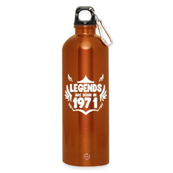1971 - Jahrgang 1971 - Geburtsjahr 1971 - Trinkflasche mit Karabiner 750 ml - Orange - Vorne