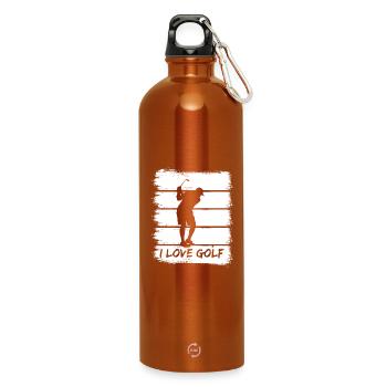 Ich liebe Golf - Trinkflasche mit Karabiner 750 ml - Orange - Vorne