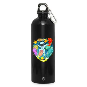 3 Years Birthday Boy Gift - Water Bottle with carabiner 750 ml - black - Front
