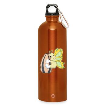 Schmetterling Samen - Trinkflasche mit Karabiner 750 ml - Orange - Vorne