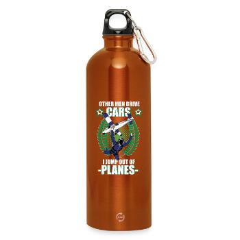 Parachutisme Parachutiste Tandem Jump Cadeau - Gourde en inox avec mousqueton 750 ml - orange - Devant