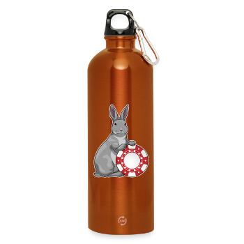 Bunny Poker Jetons de poker - Gourde en inox avec mousqueton 750 ml - orange - Devant