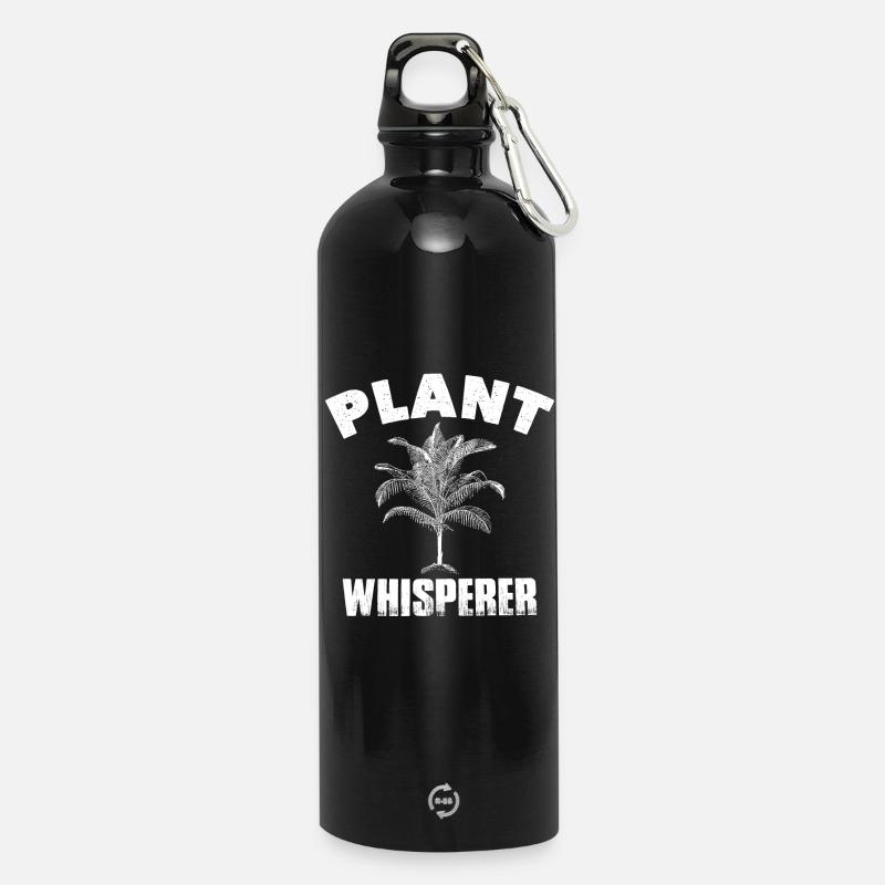 Pflanzenflüsterer Lustiges Hobby Gartenarbeit Pflanzenhemd - Trinkflasche mit Karabiner 750 ml - Schwarz
