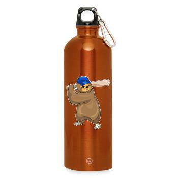 Battes de baseball paresseuses - Gourde en inox avec mousqueton 750 ml - orange - Devant