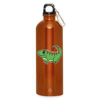Iguana Green Reptiles - Water Bottle with carabiner 750 ml - burnt orange - Front