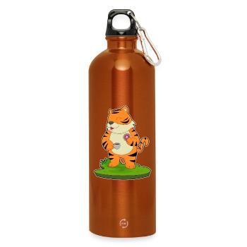 Donut au café tigre - Gourde en inox avec mousqueton 750 ml - orange - Devant