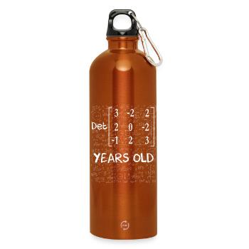 28th birthday 28 years matrix determinant - Water Bottle with carabiner 750 ml - burnt orange - Front