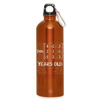 89th birthday 89 years matrix determinant - Water Bottle with carabiner 750 ml - burnt orange - Front
