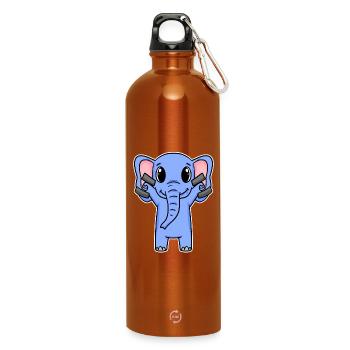 Elephant Dumbbell Training Strength Training Fitness - Gourde en inox avec mousqueton 750 ml - orange - Devant