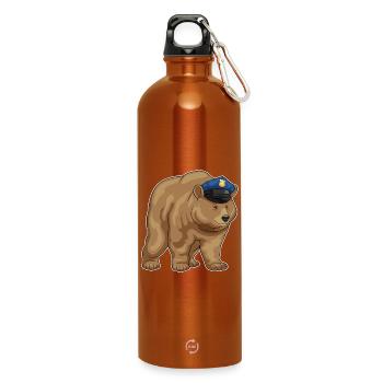 Bear Policier Casquette de police Police - Gourde en inox avec mousqueton 750 ml - orange - Devant