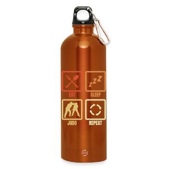 Eat Sleep Judo Repeat - Trinkflasche mit Karabiner 750 ml - Orange - Vorne