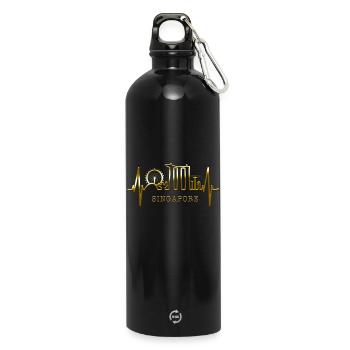 Singapore Skyline Heartbeat Asia I Love Singapore - Gourde en inox avec mousqueton 750 ml - noir - Devant