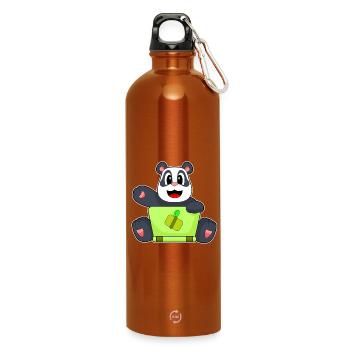 Panda Laptop - Water Bottle with carabiner 750 ml - burnt orange - Front