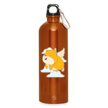 Nuages de hamster - Gourde en inox avec mousqueton 750 ml - orange - Devant
